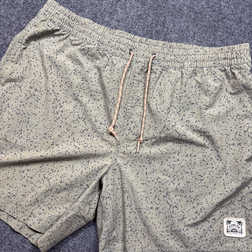 Howler Bros Horizon Hybrid Shorts Mens XXL Green Speckle Print Drawstring